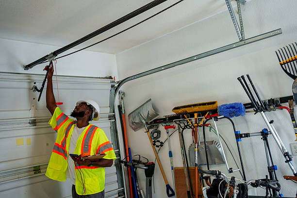 Professional Garage Door Panel Replacement technician working in Hall County County, GA